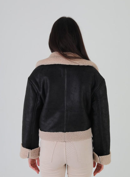 Metalik Efektli Kürklü Ceket